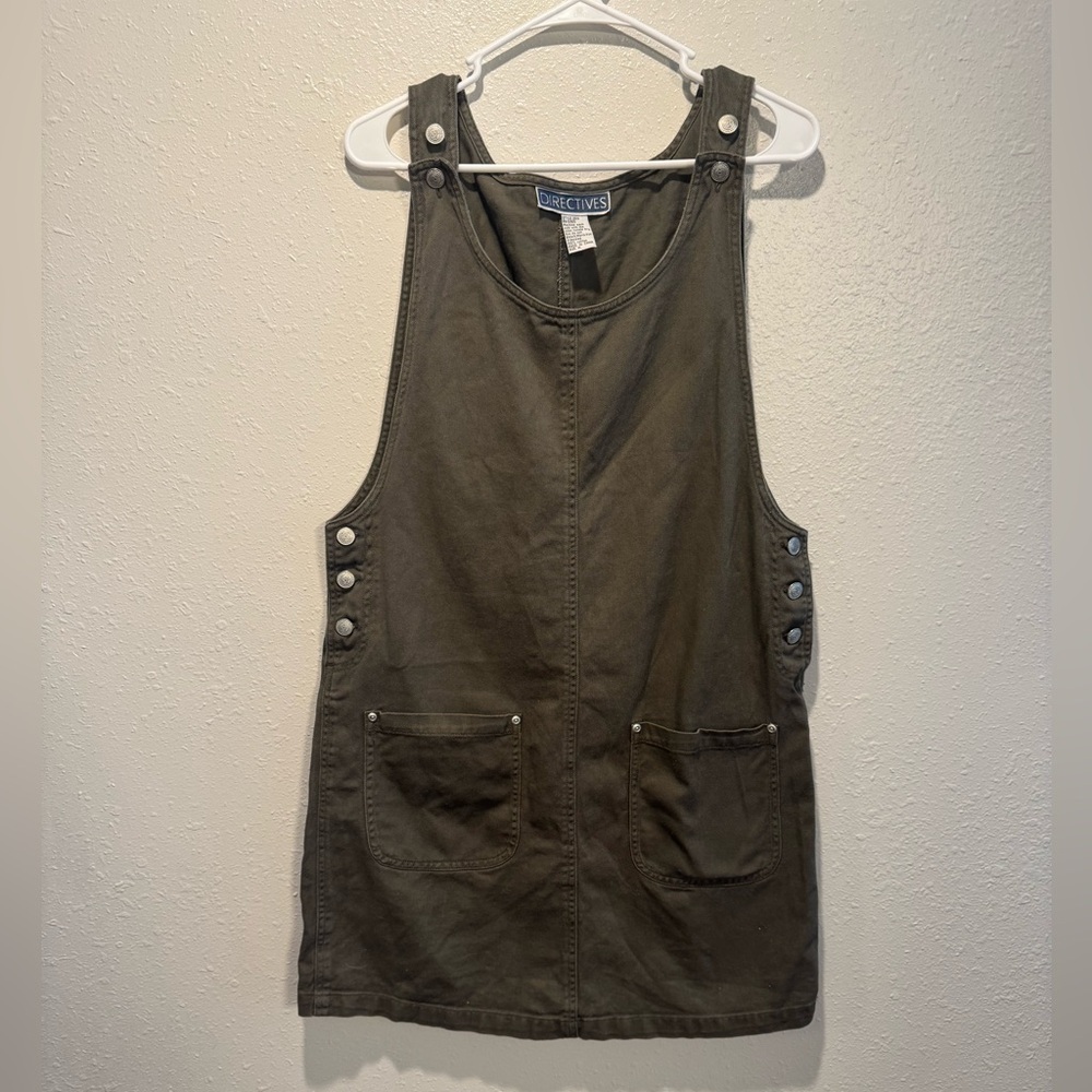 Directives Vintage Olive Green Overall Dress | Medium